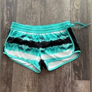 Hurley teal and black boardwalk shorts XL